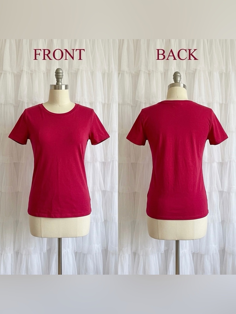 Merona Women’s The Ultimate Red Short Sleeve Fitted Shirt Size Medium